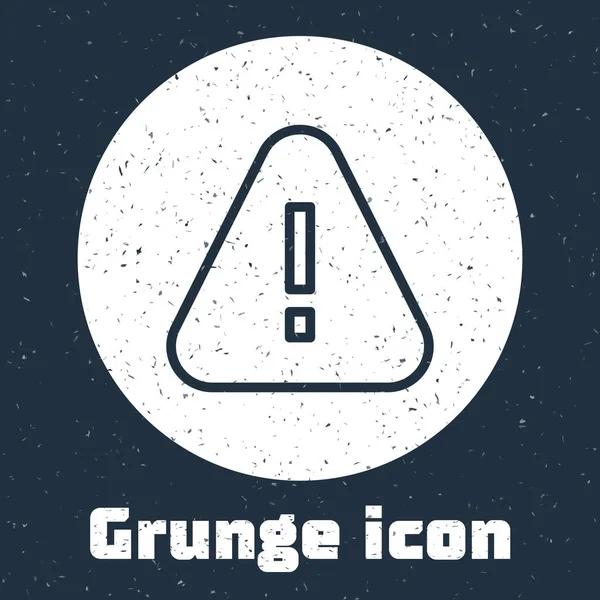 Grunge Line Signo Exclamación Icono Del Triángulo Aislado Sobre Fondo — Vector de stock