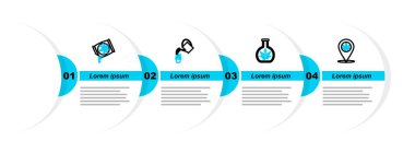 Hat konumu ve marihuana test tüpü, sulama kutusu ve esrar veya kenevir tohumu ikonu. Vektör