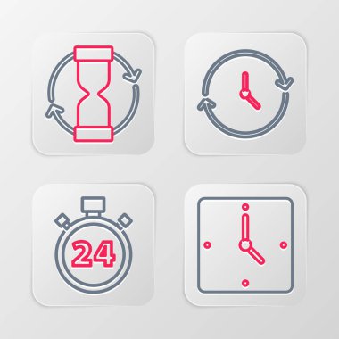 Saati, Kronometreyi 24 saat ve Eski Kum Saati simgesini ayarla. Vektör