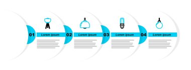 Lamba asılması, LED ampul, avize ve yer lambası ikonu. Vektör