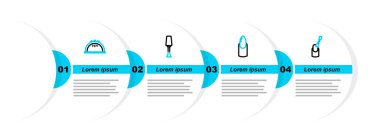 Manikür, cilalama ve manikür lamba ikonunu ayarla. Vektör