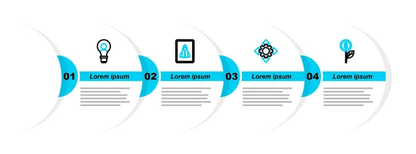 Set Linea Impianto Dollar Project Team Base Concetto Progetto Startup — Vettoriale Stock