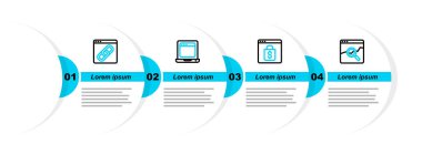 Satır sitesini hisse senedi piyasası, çevrimiçi alışveriş ekranı, dizüstü bilgisayar tarayıcı penceresi ve tarayıcı simgesi ile ayarla. Vektör