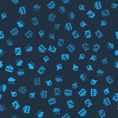 Monitörü parola ile ayarla, satış huni teçhizatı, tarayıcı kalkanı ve ağ bulut bağlantısını kusursuz desen üzerine ayarla. Vektör.