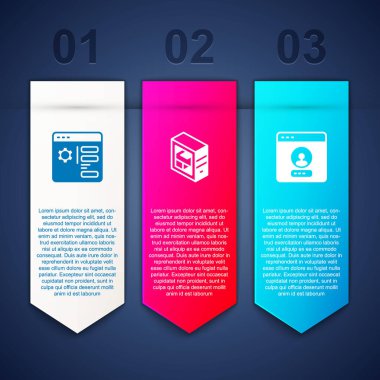 Tarayıcı ayarı, Bilgisayar ve Hesap Ekranı Oluştur. Ticari bilgi şablonu. Vektör