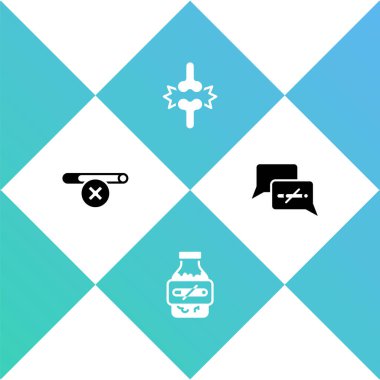 Sigara içilmez, nikotin sakız şişliği, eklem ağrısı, diz ağrısı ve ikon. Vektör