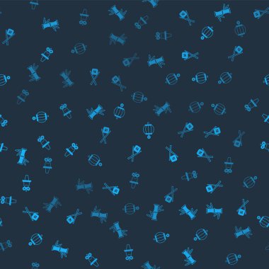 Bambu, çubuklu suşi, Kore feneri ve pürüzsüz desenli şapka. Vektör