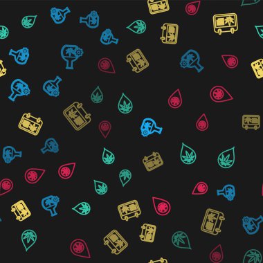 Test tüpünü marihuana, marihuana ya da kenevir yaprağı yağı, takvim ve konum ile kusursuz desenlere göre ayarla. Vektör.