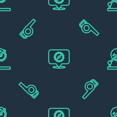 Çizgili testere bıçağı, Yaprak bahçe üfleyici ve kusursuz desenli ahşap işçiliği için masa ayarlayın. Vektör