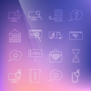 Satır Mobil Servis Kum Saati İnternet bağlantısı yok Sunucu Sistem Hatası Konsepti Takvim İzleyicisi ünlem işareti ve Araba simgesi ile ayarlayın. Vektör.