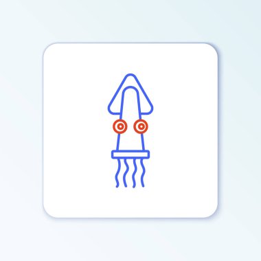 Ahtapot simgesi beyaz arkaplanda izole edildi. Renkli taslak konsepti. Vektör.