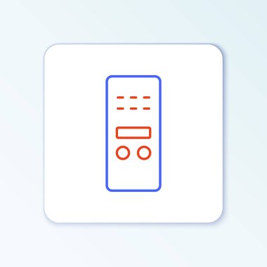 Satır Uzaktan Denetim simgesi beyaz arkaplanda izole edildi. Renkli taslak konsepti. Vektör.