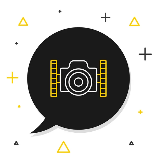 Line Photo Camera Diver Icon Isolated White Background Foto Camera — Stock Vector