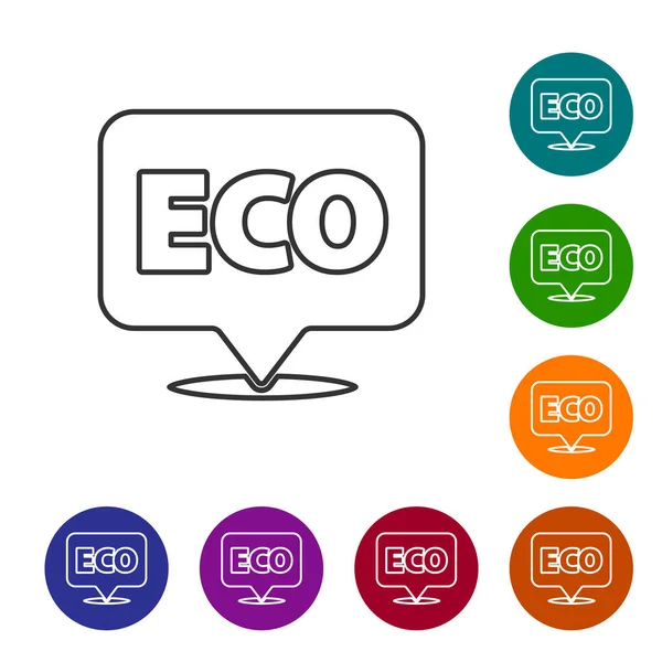 Black Line Banner Label Tag Logo Eco Green Healthy Food — 스톡 벡터