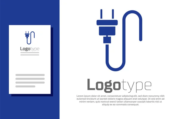 Icono Enchufe Eléctrico Azul Aislado Sobre Fondo Blanco Concepto Conexión — Vector de stock