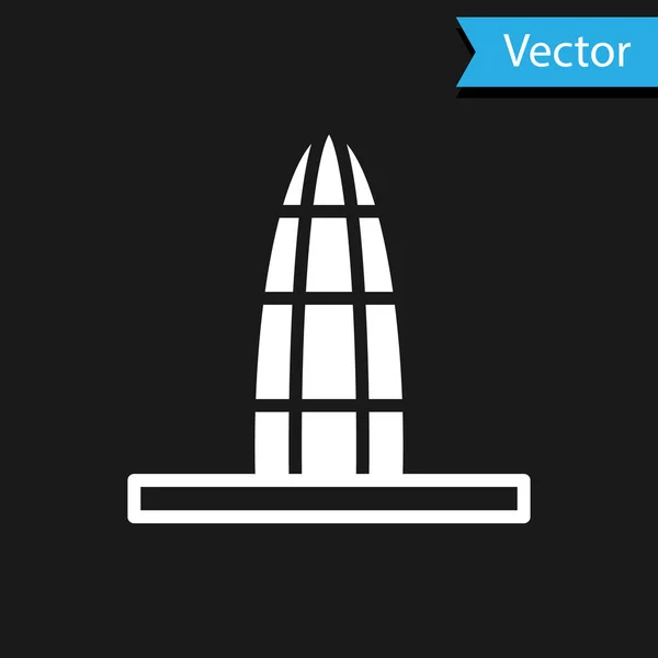 White Agbar Tower Icon Isolated Black Background Barcelona Spain Vector — Vetor de Stock