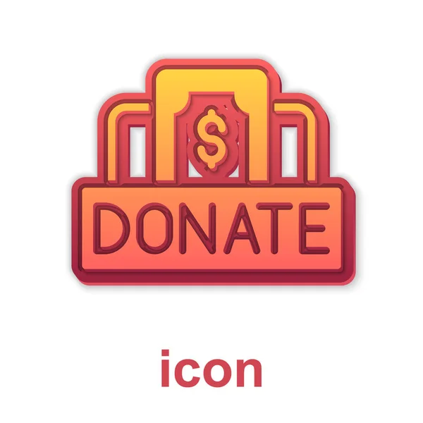 Icono Donación Oro Caridad Aislado Sobre Fondo Blanco Donar Dinero — Vector de stock