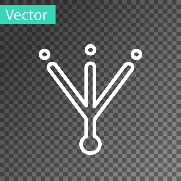 Witte Lijn Vogelvoetafdruk Pictogram Geïsoleerd Transparante Achtergrond Dierlijke Voet Vector — Stockvector