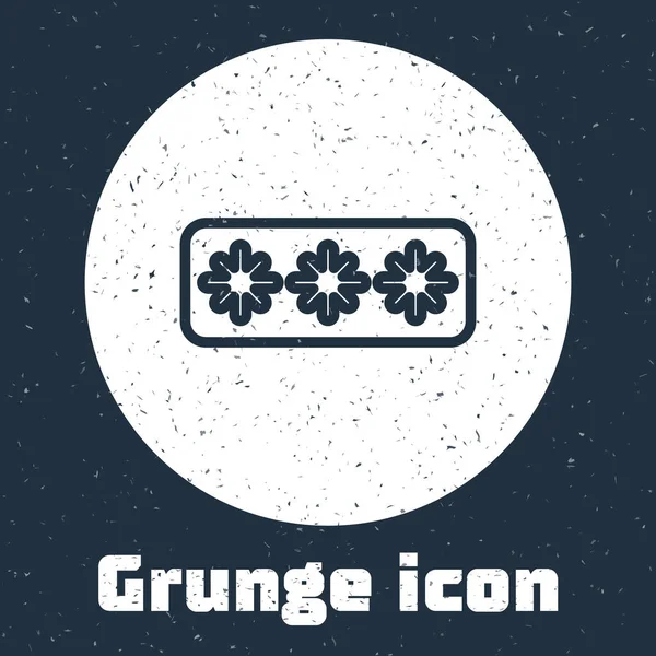 Ligne Grunge Icône Protection Par Mot Passe Accès Sécurité Isolée — Image vectorielle