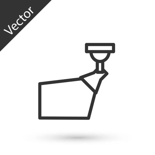 Línea Gris Icono Foco Película Aislado Sobre Fondo Blanco Efecto — Vector de stock