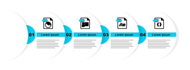 CSS dosya belgesi OTF DOC ve PPT simgesini ayarla. Vektör.