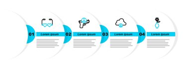 Vazodaki Çiçek 'i Barış Bulutu' na yerleştirin Savaş ve Kalp şeklinde aşk kadehleri yok. Vektör.