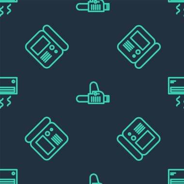 Hat testeresi, ev içi iletişim sistemi ve klima sorunsuz çalışıyor. Vektör.