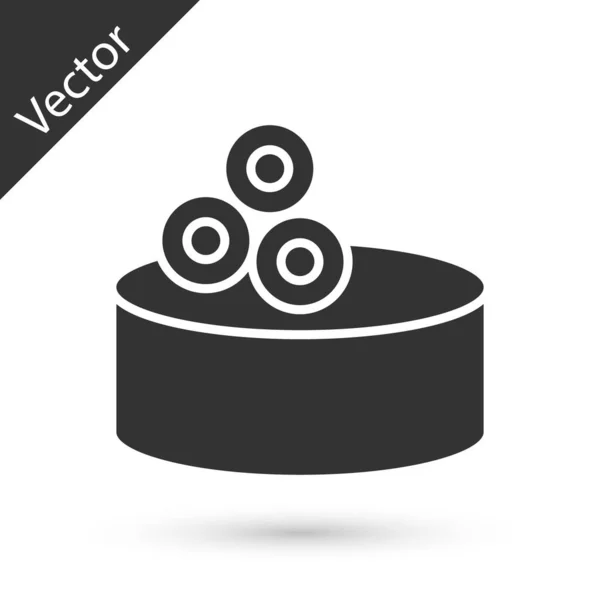 Latón Gris Con Icono Caviar Aislado Sobre Fondo Blanco Vector — Vector de stock