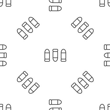 Gri çizgi kurşun ikonu beyaz arka planda kusursuz desen tespit etti. Vektör.