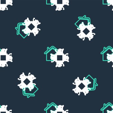 Line Smart ev simgesi siyah arkaplanda izole edilmiş. Uzaktan kumanda. Vektör.