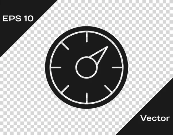 Black Digital Speed Meter Concept Icon Isolated Transparent Background Technologie — Stockový vektor