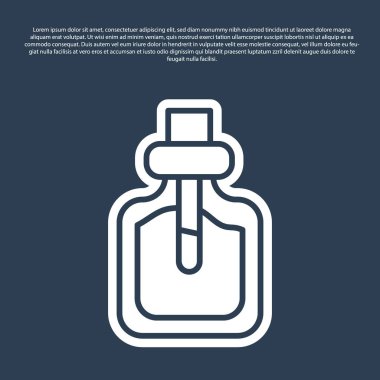 Mavi çizgi parfüm ikonu mavi arkaplanda izole edilmiş. Vektör.