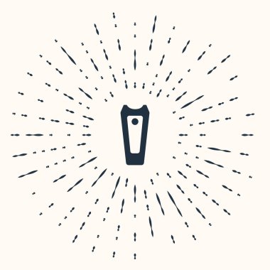 Gri Tırnak Kesici simgesi bej arka planda izole edildi. Tırnak makası. Soyut çember rastgele noktalar. Vektör.