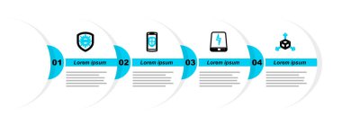 Hat Isometric küp Güç Bankası Para koruması ve UV simgesi ayarla. Vektör.