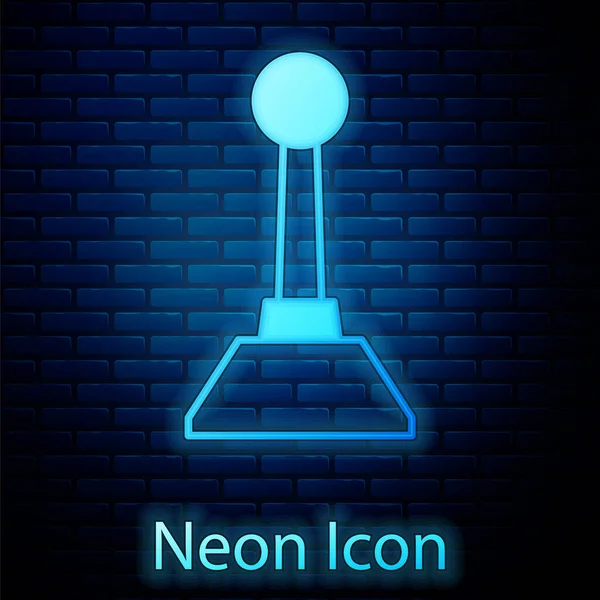 Žhnoucí Neon Fréza Pro Ikonu Manikúry Izolované Pozadí Cihlové Stěny — Stockový vektor