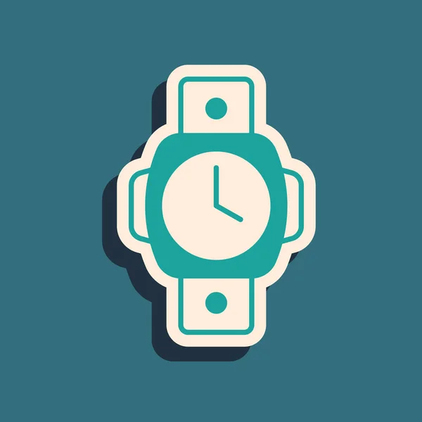 Green Diving Watch Icon Isolated Green Background Diving Underwater Equipment — Vector de stock