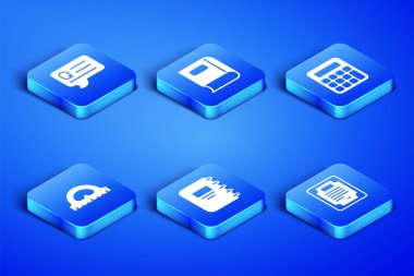 Sertifika şablonunu, Soru, Not Defteri, Çizelge ızgarası, Kitap ve Hesap Simgesi ile Konuşma baloncuklarını ayarlayın. Vektör