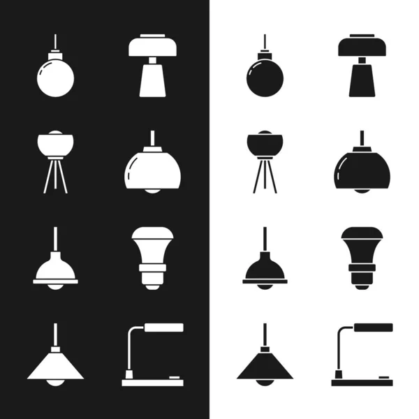 Set Chandelier Floor Lamp Lamp Hanging Table Led Light Bulb — Vettoriale Stock