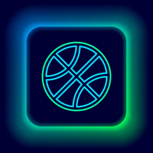 Glowing Neon Line Basketball Ball Icon Isolated Black Background Sport — Stock Vector