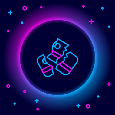 Parlak neon hattı makasları siyah arkaplanda izole edilmiş bir kredi kartı simgesini kesiyor. Çevrimiçi ödeme. Nakit çekilmesi. Finansal operasyonlar. Alışveriş tabelası. Renkli taslak konsepti. Vektör.