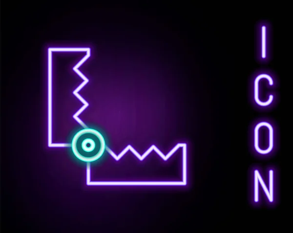 Glödande Neon Line Fälljakt Ikon Isolerad Svart Bakgrund Färgstarkt Skisskoncept — Stock vektor