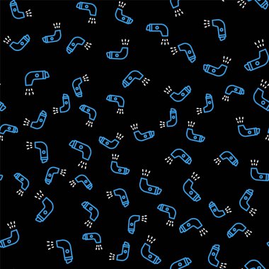 Çizgi solunum simgesi siyah arkaplanda izole edilmiş. Öksürük şurubu, solunum, alerjik hasta. Vektör.