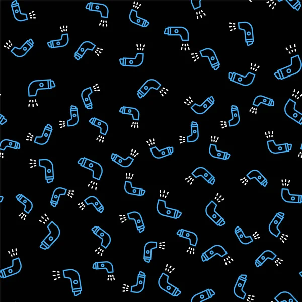 Çizgi solunum simgesi siyah arkaplanda izole edilmiş. Öksürük şurubu, solunum, alerjik hasta. Vektör.