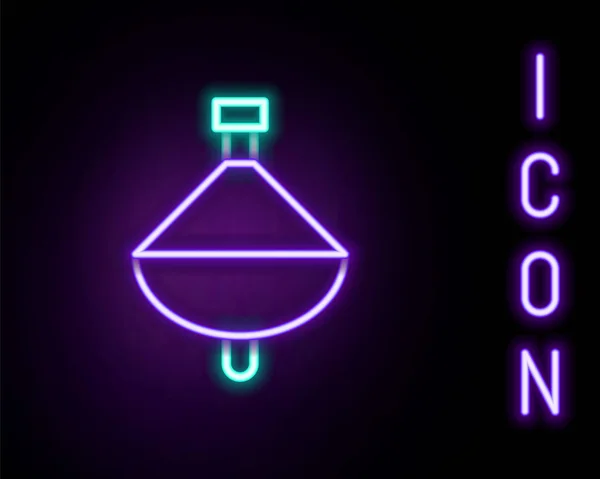 Gloeiende Neon Lijn Whirligig Speelgoed Icoon Geïsoleerd Zwarte Achtergrond Kleurrijk — Stockvector