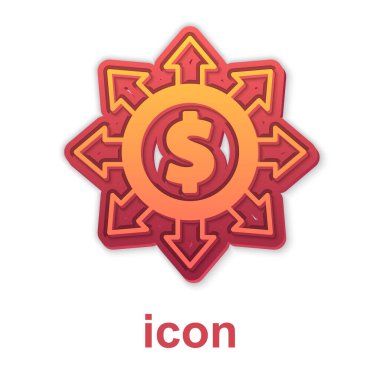 Gold Dollar, share, network icon isolated on white background. Vector.