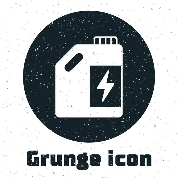 Grunge Eco Fuel Canister Icon Isolated White Background Eco Bio — Vector de stock
