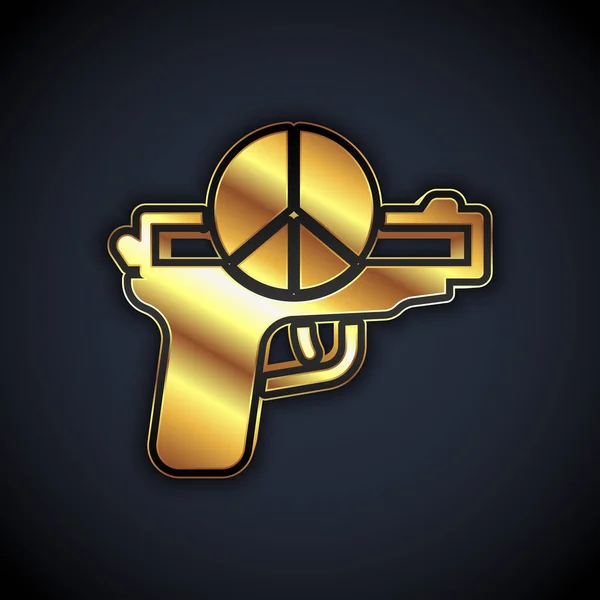 Gold War Icon Isolated Black Background Peace Symbol Vector — 图库矢量图片