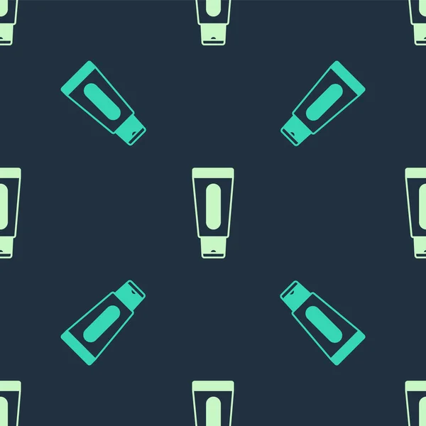 Verde Beige Tubo Crema Manos Icono Aislado Patrón Sin Costuras — Vector de stock