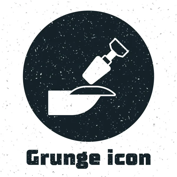 Grunge Marógép Manikűr Ikon Elszigetelt Fehér Alapon Manikűröztető Berendezés Manikűrszerszámok — Stock Vector