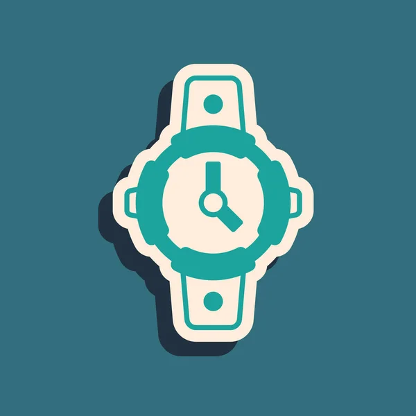 Green Diving Watch Icon Isolated Green Background Diving Underwater Equipment — Wektor stockowy